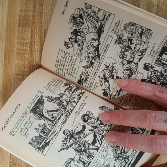 Don Quixote Miguel de Cervantes 1984 B&W Pocket Classics Comic Paperback VTG - Picture 6 of 7